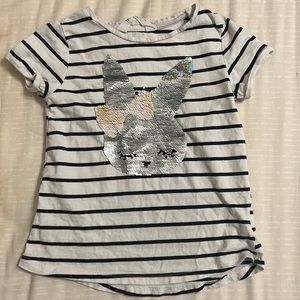 H&M Girls 4-6Y Sequin Bunny Tee Shirt